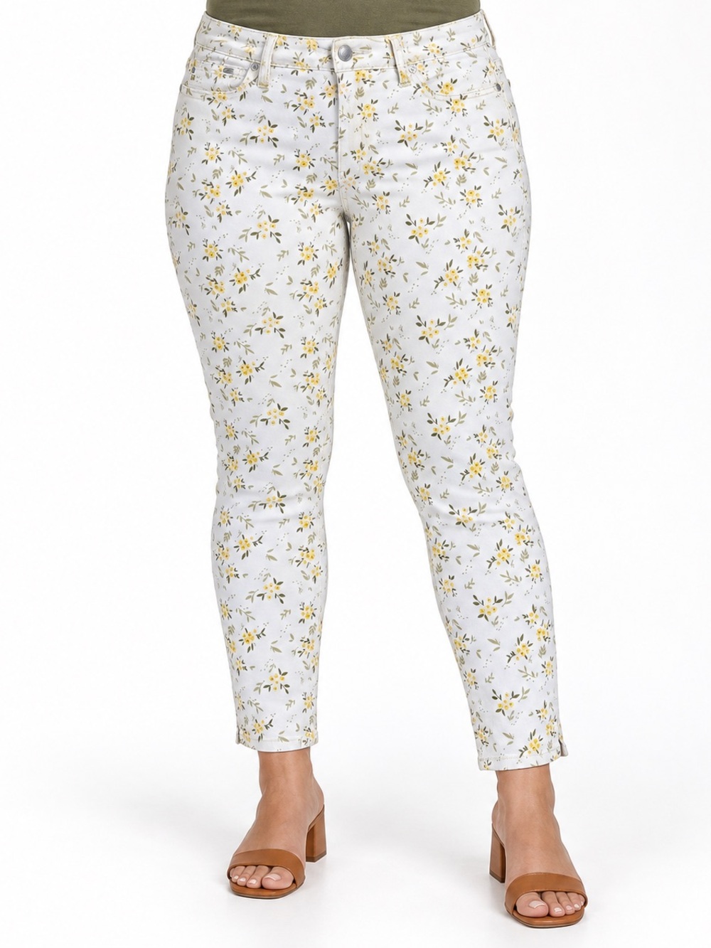 Judy Blue Golden Meadow Floral Skinny Cropped Jeans 13/31 JB8809